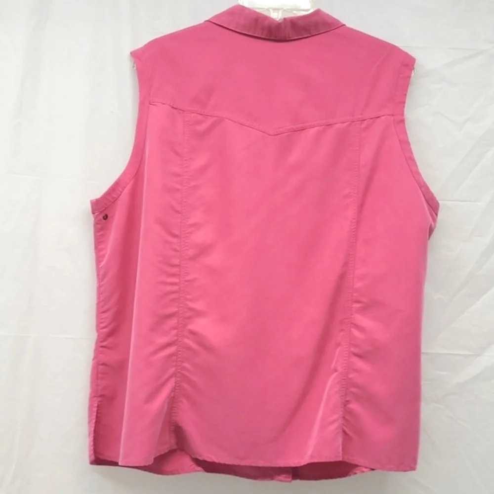Apparenza Fuchsia Safari Vest Size 2X Utility Pockets Zip Front Academia Hiking